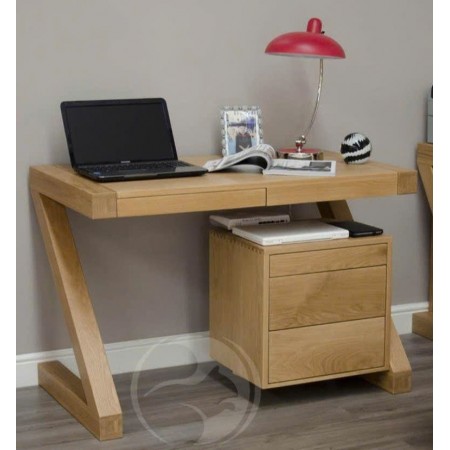 Solid Oak : Bộ Bàn Máy Tính Gỗ Sồi Z + Tủ Hồ Sơ